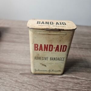 Vintage Johnson & Johnson Band-Aid Tin Mercurochrome Pad Metal Case Made in USA